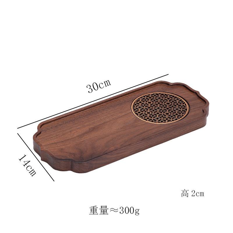 Traditionelles Nussbaum-Tee-Tablett Teekanne Teetasse Massivholz-Tablettmatte Büro Kaffeetassen-Tabletts Heim Teezeremonie-Zubehör