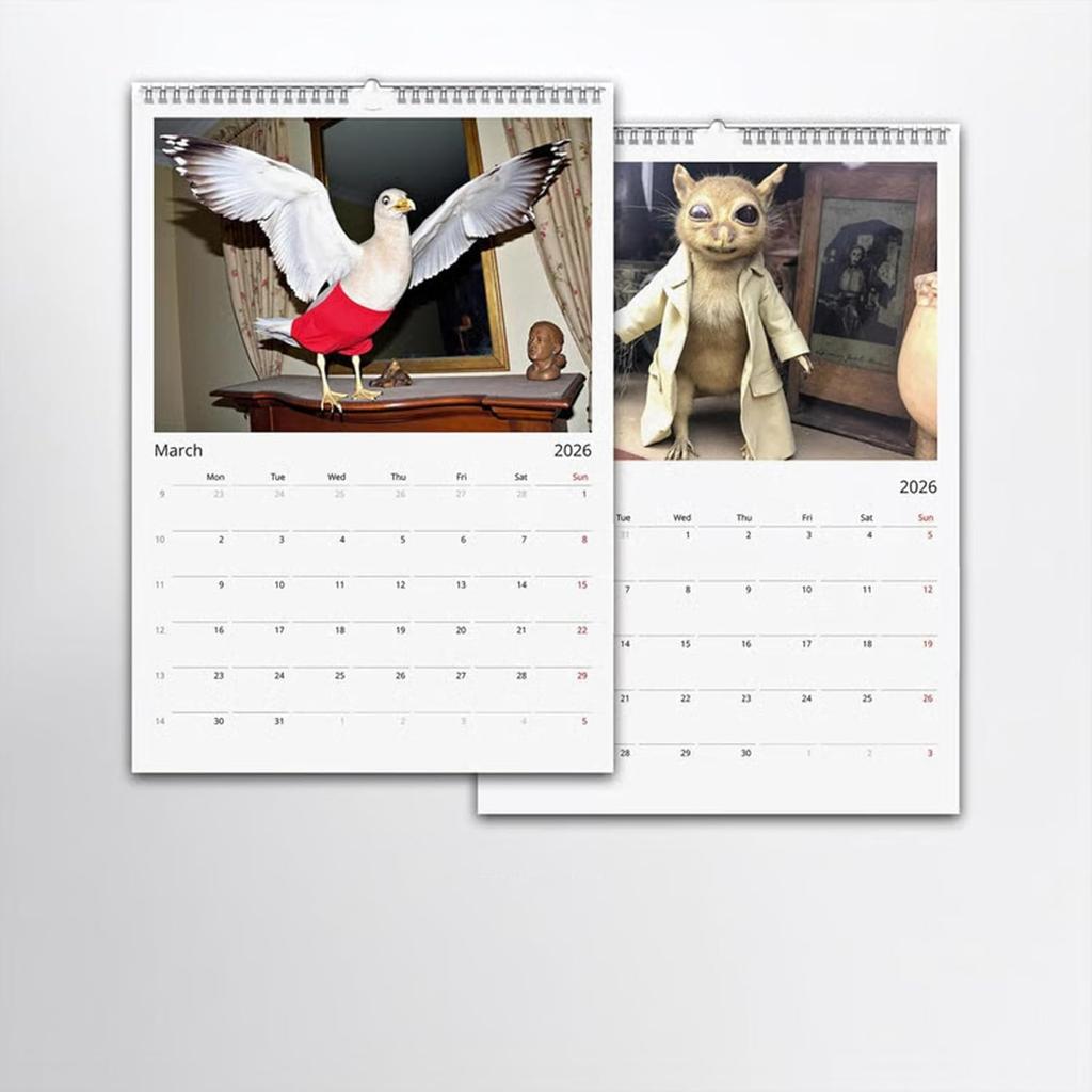 Wandkalender 2026, Kalender mit lustigem Thema, Lustiges Chat-Geschenk, Perfekte Wahl für den Heimgebrauch.