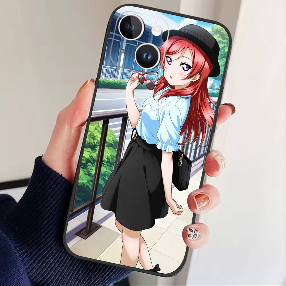 Nishikino Maki-Love Live Phone Case For iPhone17,16,15,14,13,12 Plus,Max Soft Silicone Black Cover