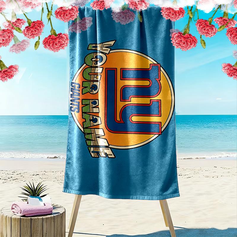 New York Giants Print Beach Towel, Large Soft Quick Dry Towel for Beach Camping Swimming