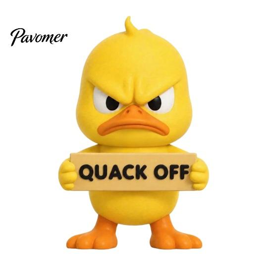 Quirky Office Decorations Angry Duck Figurine Collection, Funny Yellow Desktop Ornament, Cute Grumpy Small Plastic Statues Statue for Home Car