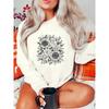 Women Fashion Leopard Vintage Flower Long Sleeve Print Sweatshirts Clothes Ladies Clothing Graphic Pullovers
