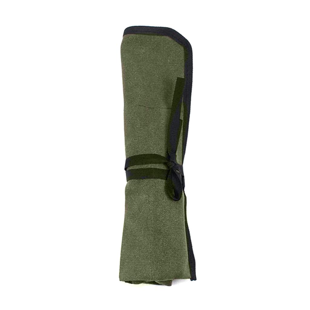 Portable Wood Carving Chisel Set in a Versatile Tool Roll Canvas Organizer for Woodworkers and Hobbyists