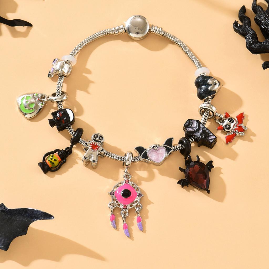 Bracelet Charm Bracelet Squelette Citrouille d'Halloween Pour Enfants et Adolescents