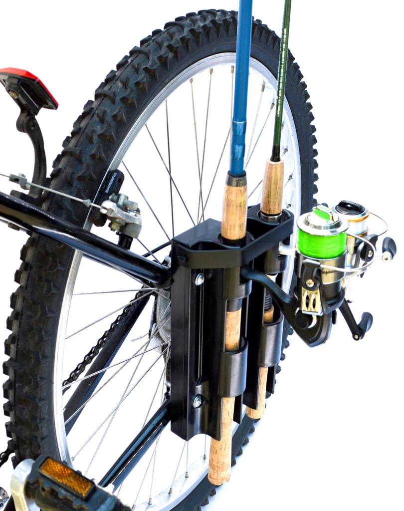 InMotion Bike Fisherman Bike Držák na rybářské pruty Bezpečně drží rybářské pruty na vašem kole Snadno montovatelný nosič prutů na kolo