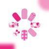 24 Pcs Lovely Flowers False Nail Sweet Heart Artificial Nail Glossy Full Cover Stick On Nail Medium Square Press On Nail
