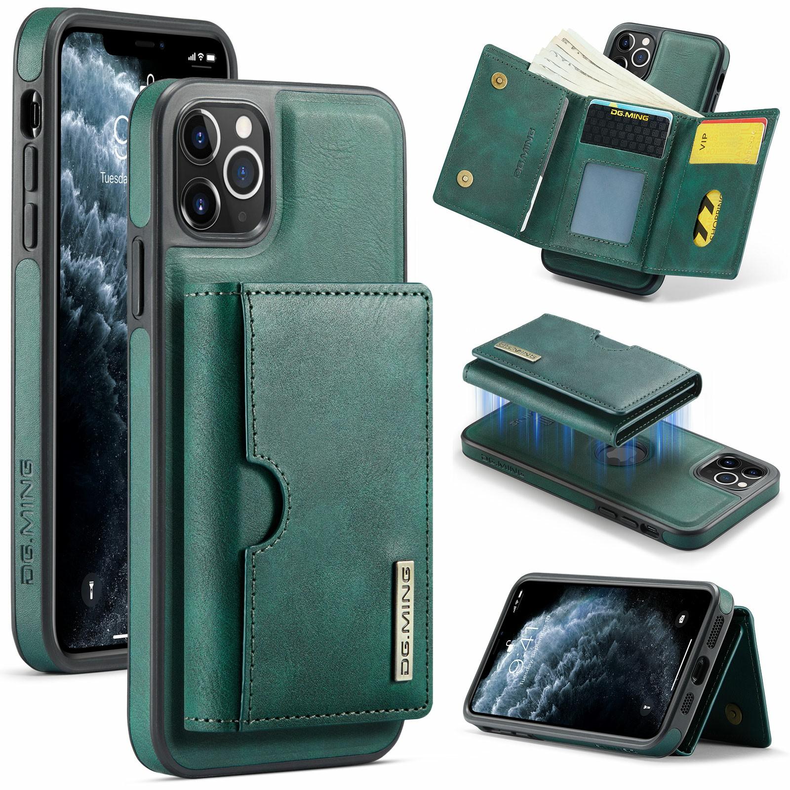 

DG.MING Серия M6 Чехол для iPhone 11 Pro Max Магнитный кошелек PU+PC+TPU Чехол для телефона Green