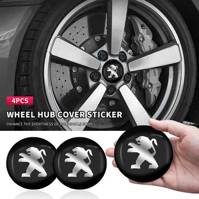 4 Pièces 56/60mm Cache-Moyeux de Roue de Voiture Autocollant Logo Convient Pour 206 208 308 406 508 2008 3008 Boxer Traveller Accessoires de Voiture