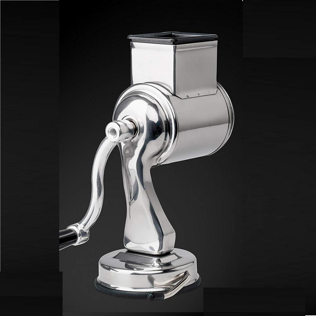 Hand-Cranked Stainless Steel Vegetable and Fruit Slicer with Suction Cup