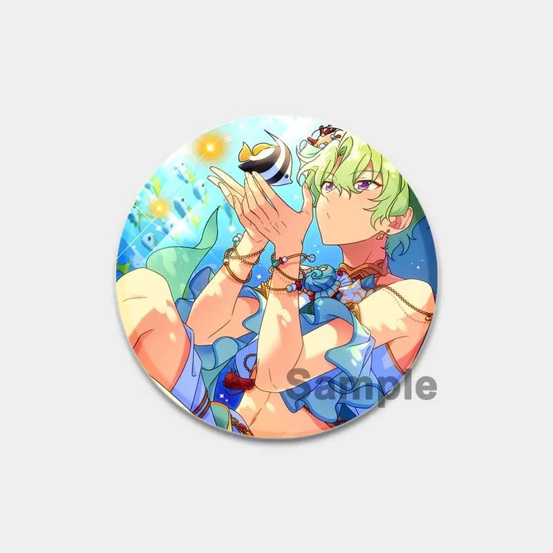 32/44/58mm Ensemble Stars Handgemachte Anstecknadel Rund Cartoon Lustig Einrastbare Broschen für Rucksack-Zubehör Anime Sammlerstück Abzeichen Hutdekoration