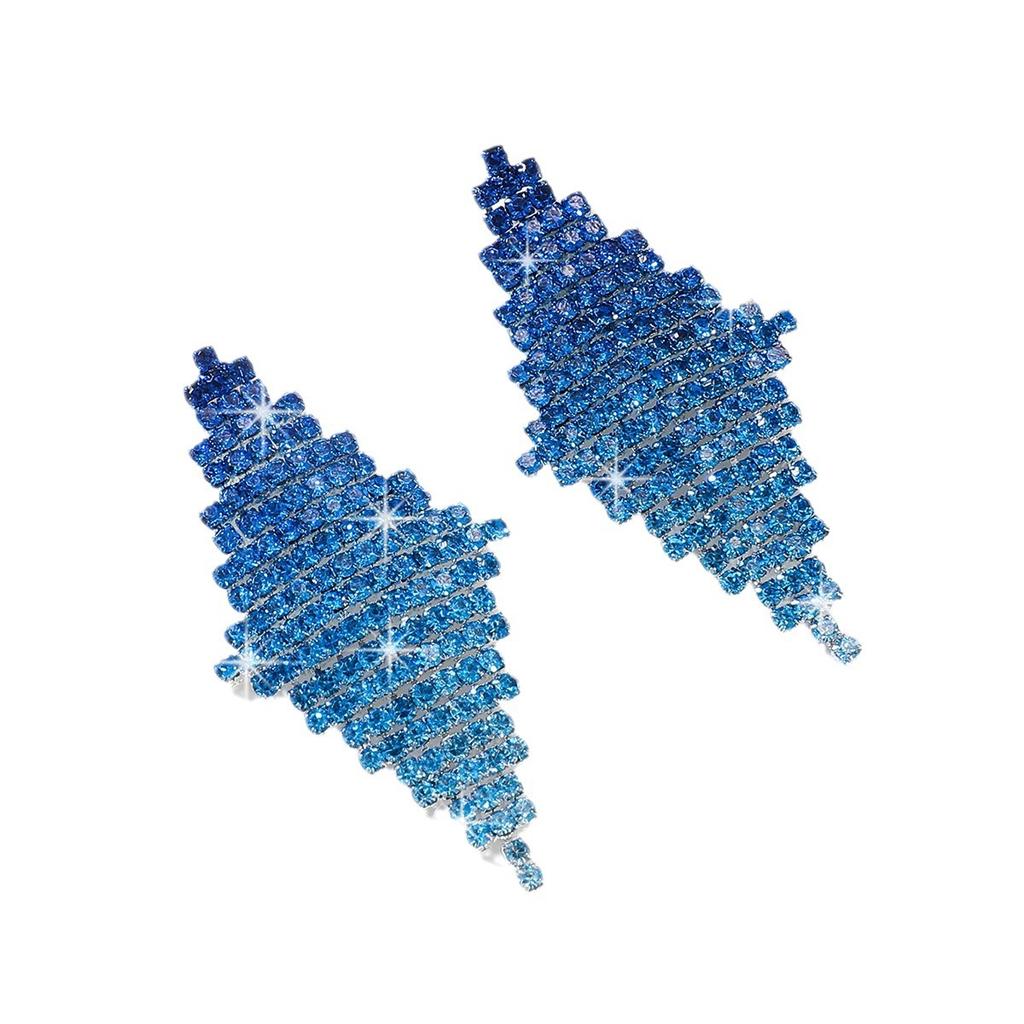 New Popular Jewelry Claw Chain Long Tassel Gradual Change Color Earrings Bride Stage Atmosphere Earrings