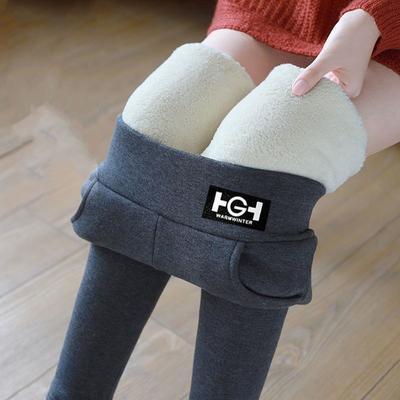 Winter Women Leggings Warm Leggings Thicken Lambwool Hight Waist Fleece Keep Butt Lift Walking Pants Pocket