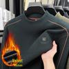 Heren 2025 Winter Fleece-Gevoerde Halfhoge Kraag Lange Mouwen Hoodie Basislaag Warm T-shirt Trui