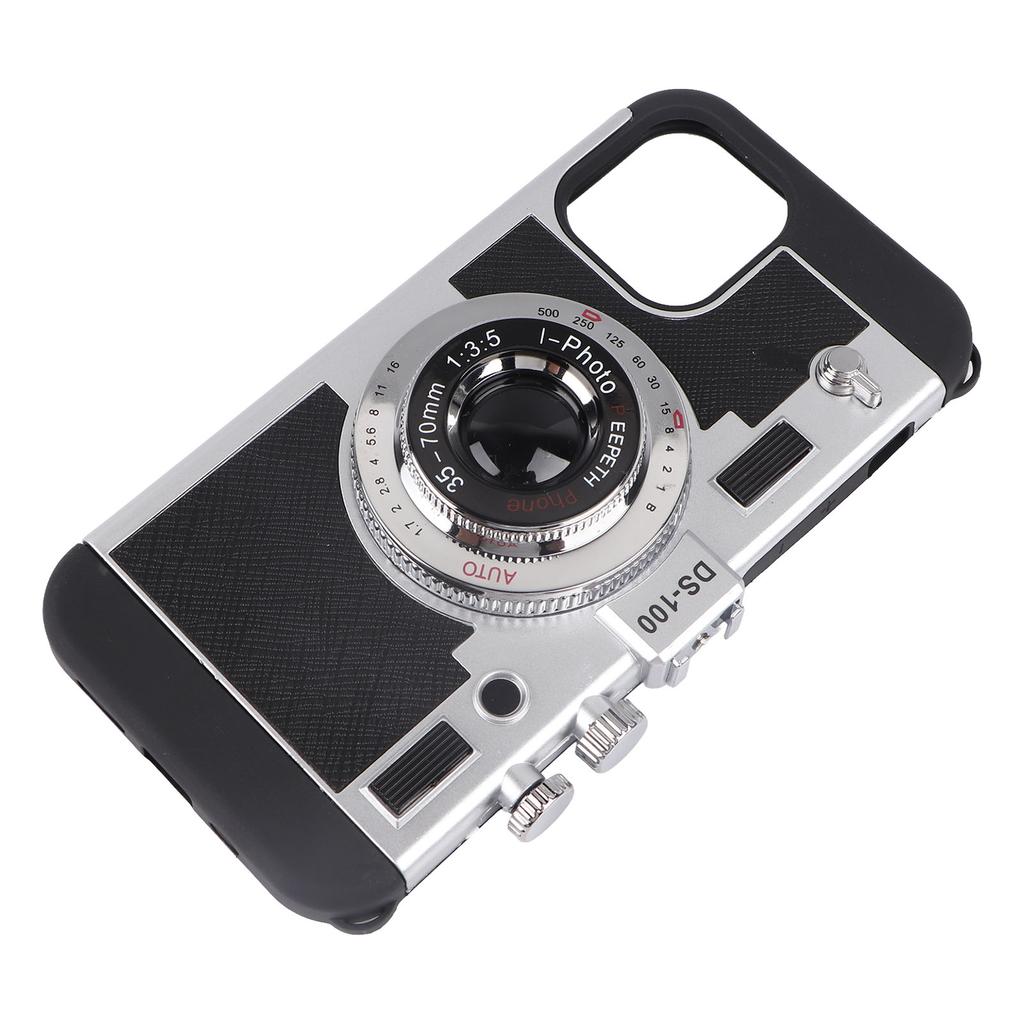 Camera Phone Case 3D Vintage Camera Design Phone Case for IPhone 12 12pro with Removable Lanyard