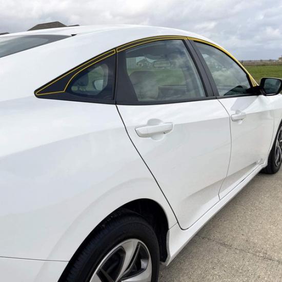 Chrome Overlay Delete Blackout 2016- For Honda Civic Window Sedan Trim Vinyl