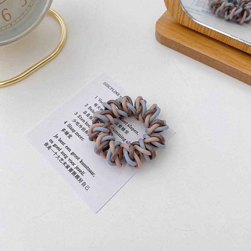 5 SZT./Partia Nowa Moda Kobiety Uroda Phoe Elastyczne Gumki do Włosów Casual Dziewczyna Spiralne Gumki do Włosów Kolorowe Gumowe Kabel Telefoniczny Scrunchies