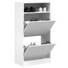VidaXL Shoe Cabinet White 60x34x116 Cm Engineered Wood 840015