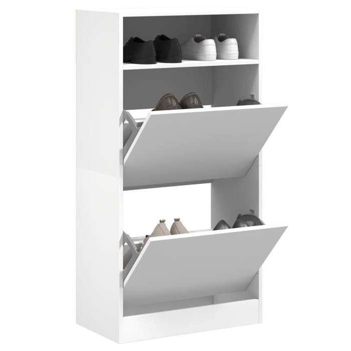 VidaXL Armoire à chaussures blanc 60x34x116 cm bois d'ingénierie 840015