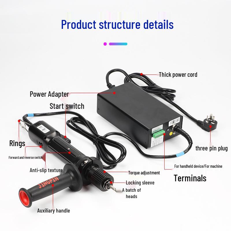 Good Partner 6090L Adjustable High Torque Brushless Electric Screwdriver with Auxiliary Handle