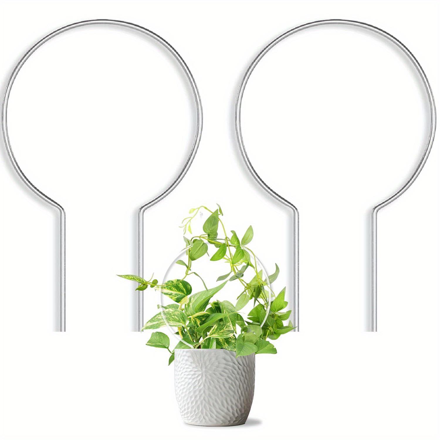 

2pc Round transparent acrylic plant stand, suitable for indoor and outdoor use, suitable for small climbing plants, etc.