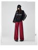 2025 Women's White-Gray Striped Wide-Leg Sweatpants: Spring/Autumn Casual Loose Fit Joggers