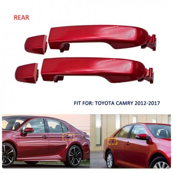 Door Handle Outside Rear Driver Passenger Side For 2012-2017 Toyota Camry Red EV