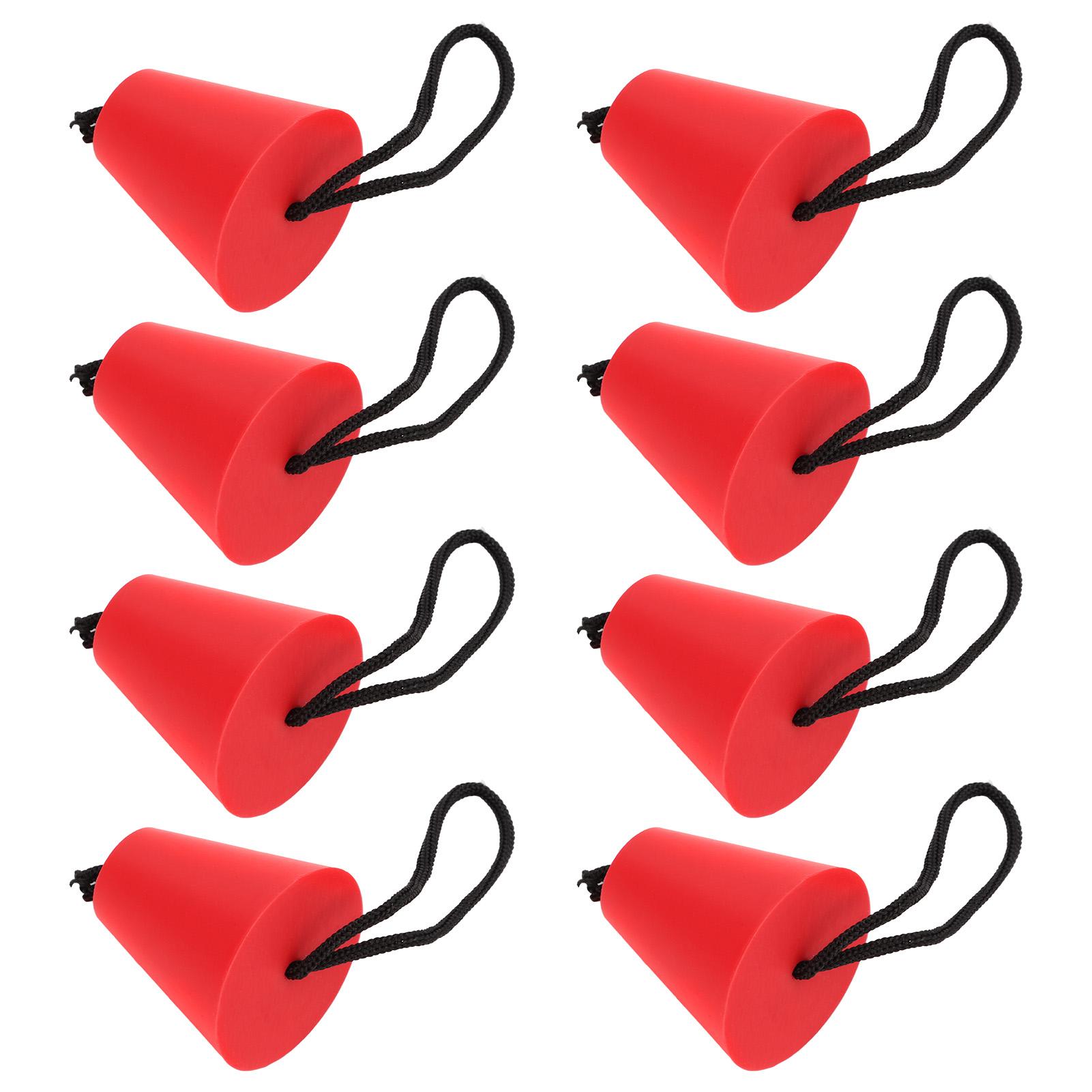 

8Pcs Set Kayak Scupper Plug Silicone Drain Hole Bung Stopper with Lanyard for CanoeBlack Red красный