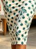 White Green Polka Dot Floral Print One Shoulder Spaghetti Strap Bodycon Midi Dress Womens Casual Party Dress