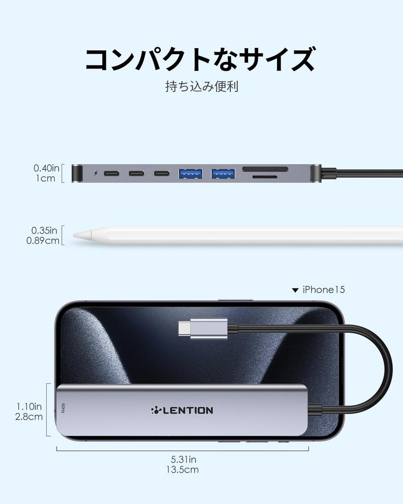 LENTION USB C 4 USB 4K 60Hz 10Gbps 100W PD Power USB Converter Slim Power Compatible with MacBook Pro iPad Pro Surface Pro and More Hub, 3.0 (Type-C),