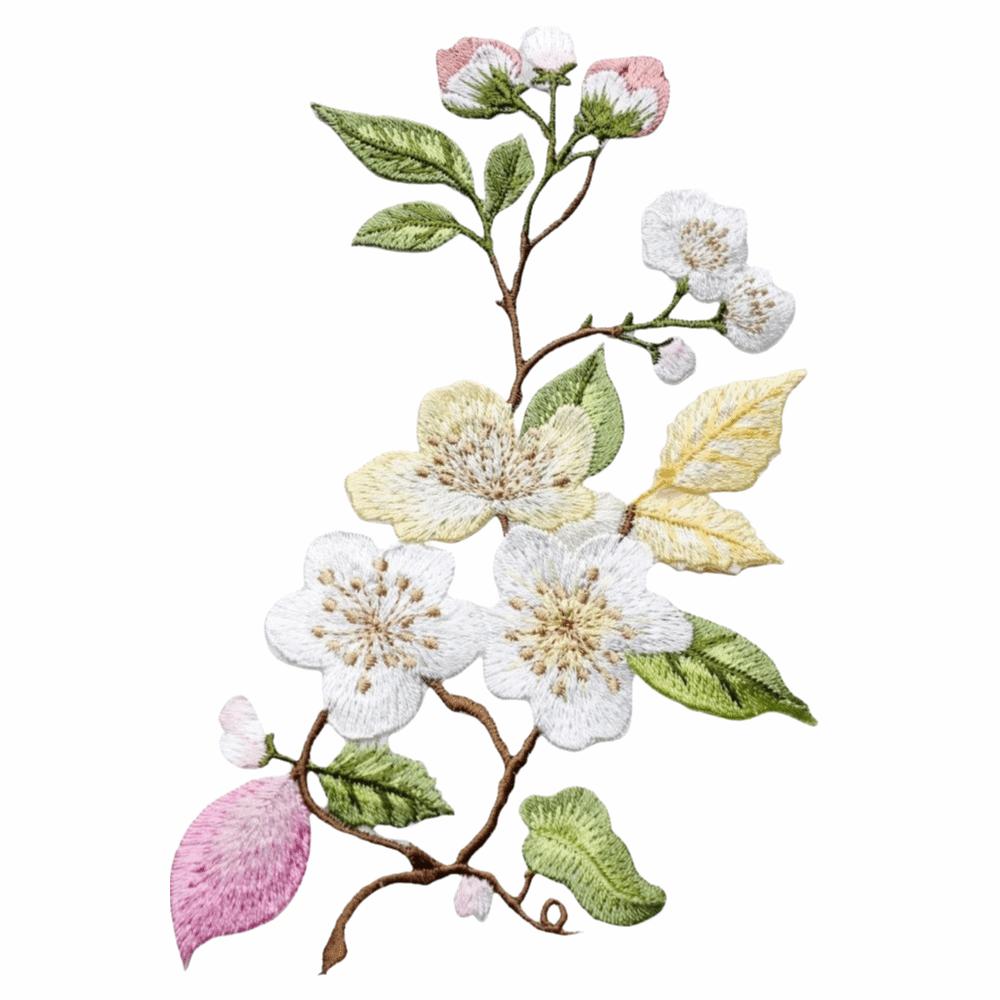 Iron On DIY Embroidered Stickers Flower Shape Clothes Sticker Elegant Flower Embroidery Patch  Bags