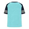 2024 Euro-America V-Neck Color Block Short Sleeve Loose Top