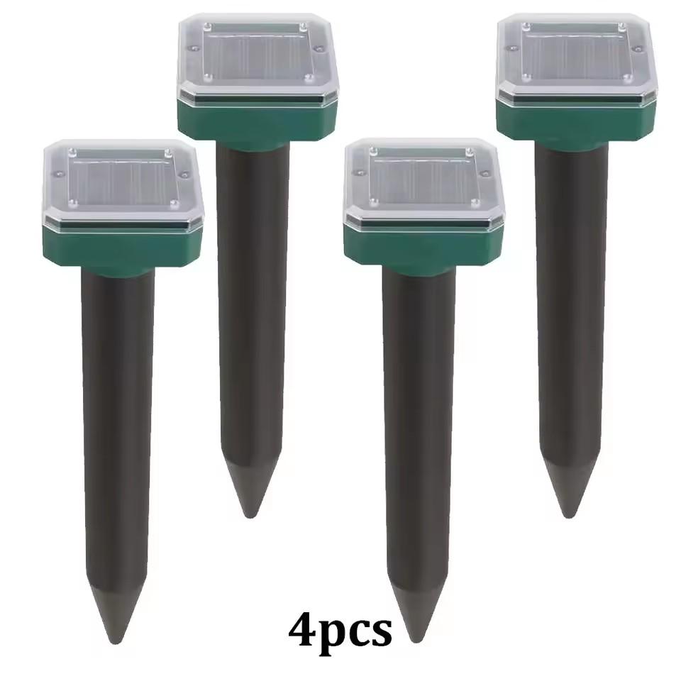 Solar Powered Pest Repeller 8 Pack Ultrasonic Mole Repellent Gopher Vole Snake Rodent Chaser Deterrent for Outdoor Lawn Garden Yards Pest Control