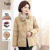 Yalu Women's Mid-Length 90% Duck Down Winter Jacket with Rex Rabbit Fur Collar