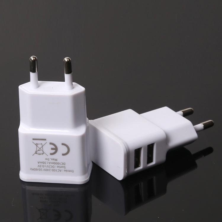 

EU Dual-Port 5V 1A USB Mobile Charger, European Round Head, 5W