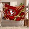 San Francisco 49ers Flanelldecke, Personalisierte Weiche Überwurfdecke mit individuellem Namenstext, Heimdekoration Geschenk