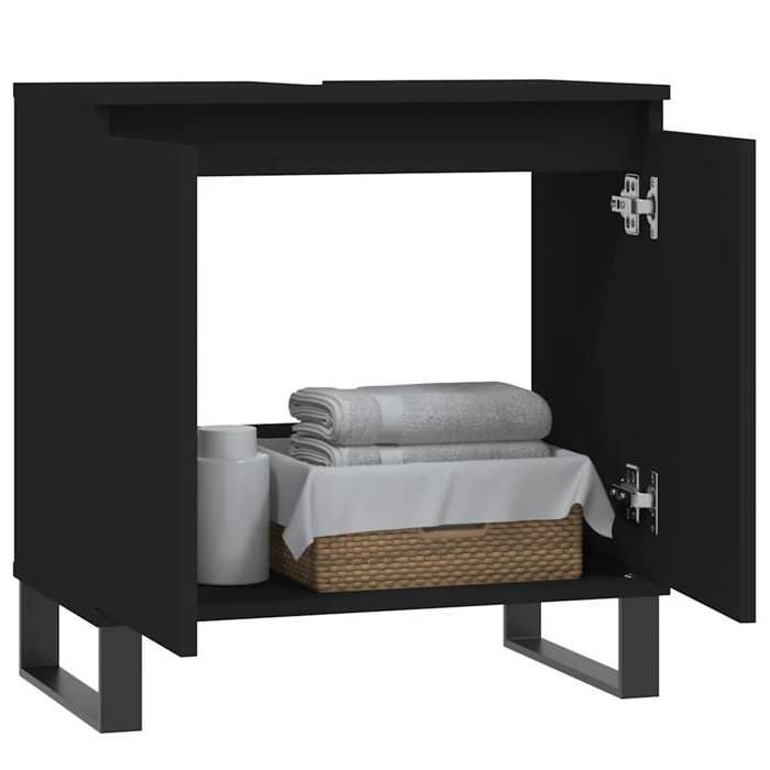 VidaXL Bathroom Cabinet Black 58x33x60 Cm Engineered Wood 831589