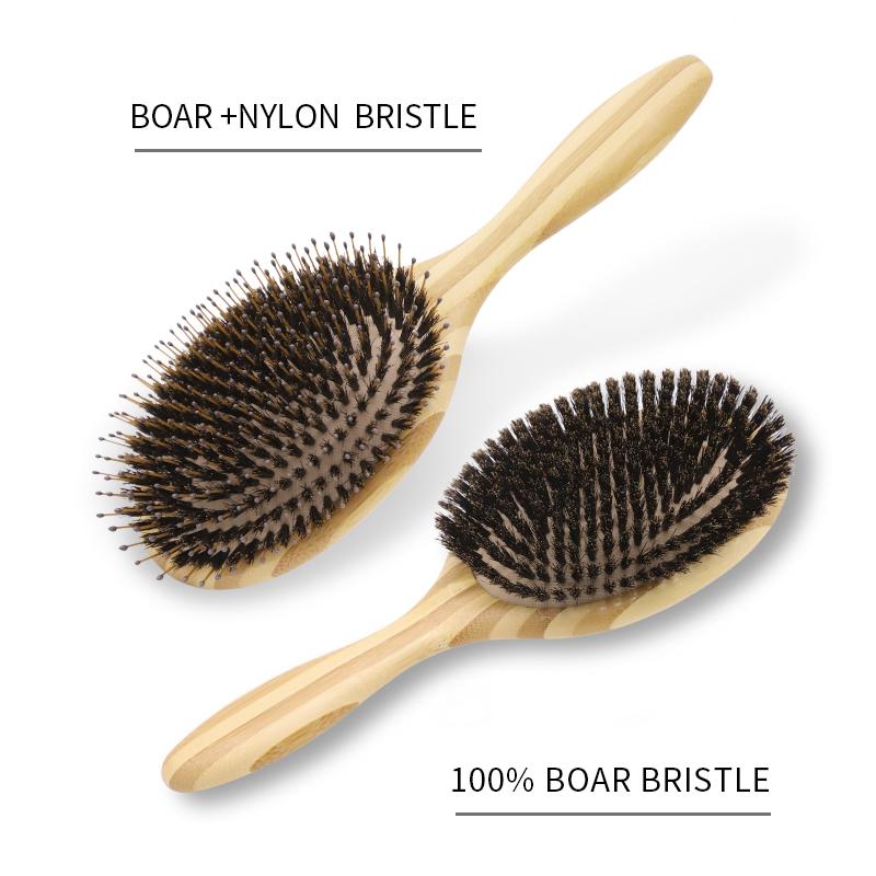 Boar Bristle Hair Brush Women Wood Bamboo HairBrush Professional Curly Airbag Scalp Brush Comb for Hair Beauty Care Salon Tools