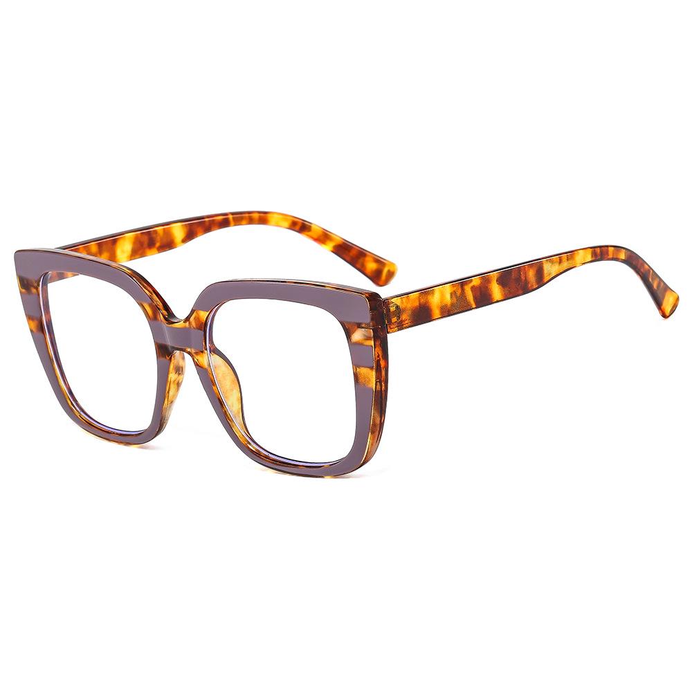 2023 Trendy Leopard Print Women's Large Frame Glasses - Fashionable and Simple Design