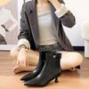 [Customized] Short Boots Women's High Heels Pointed Spring and Autumn Single Boots Thin Heels High Heels Thin Boots Medium Tube Fashion Boots