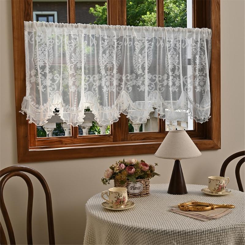 Enduring Pattern Window Panel Rod Pocket Curtain Sturdy Polyester Fabric for Home Privacy Screen