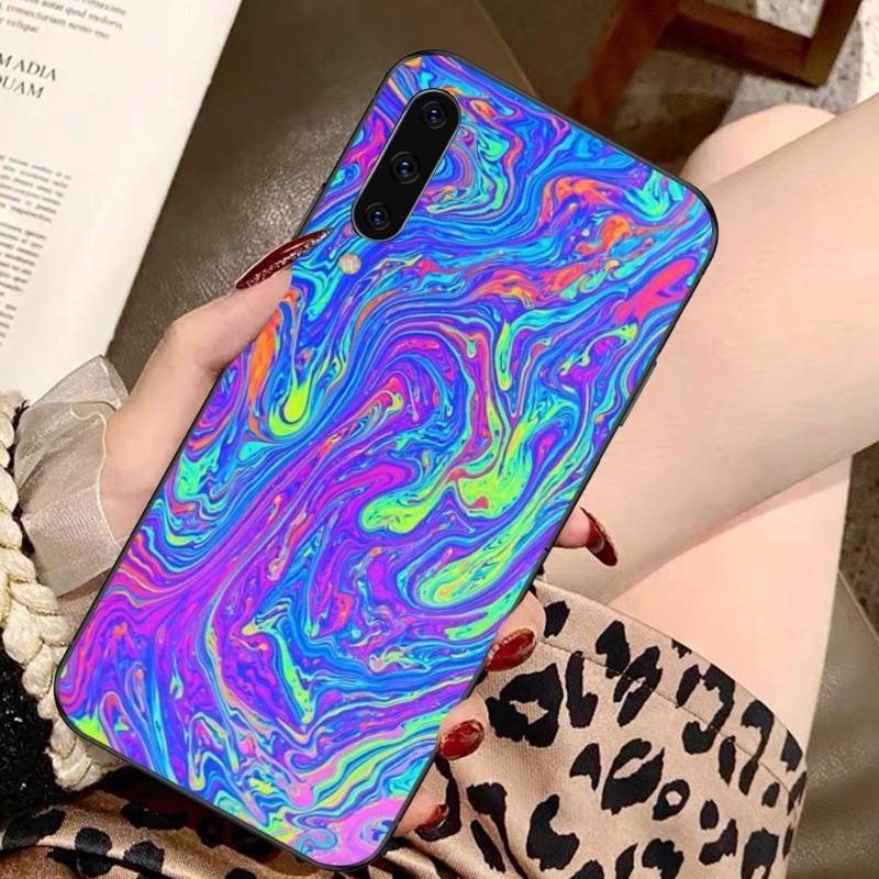 Holographic Colorful Pattern Phone Case For Samsung A91 A81 A73 A72 A71 A30S A20 A12 A13 A52 A53 4G 5G Soft Black Phone Cover
