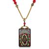 Nepal Tibetan Ethnic Style Ebony Thangka Necklace Men and Women Retro Simple Short Clavicle Chain Amulet Accessories