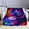 1PC Astronaut Holding Colorful Galaxy Print Blanket Flannel Material Soft Warm for All Seasons Home Outdoor Camping Picnics RV