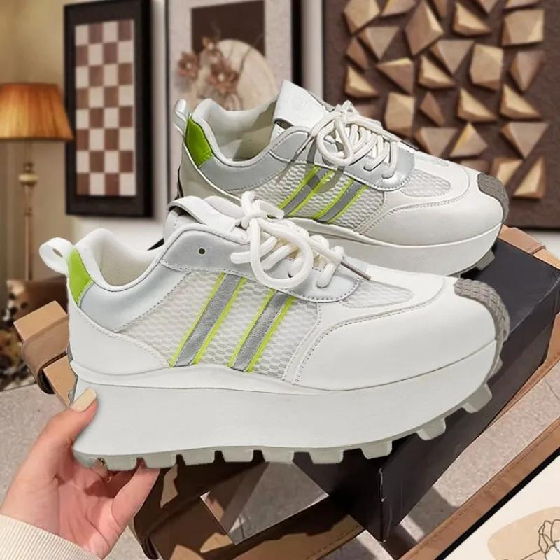 Mesh Breathable Women Casual chunky sneakers Lace-up Vulcanized Shoes Ladies Platform Sneakers Female Shoes  Zapatos De Mujer