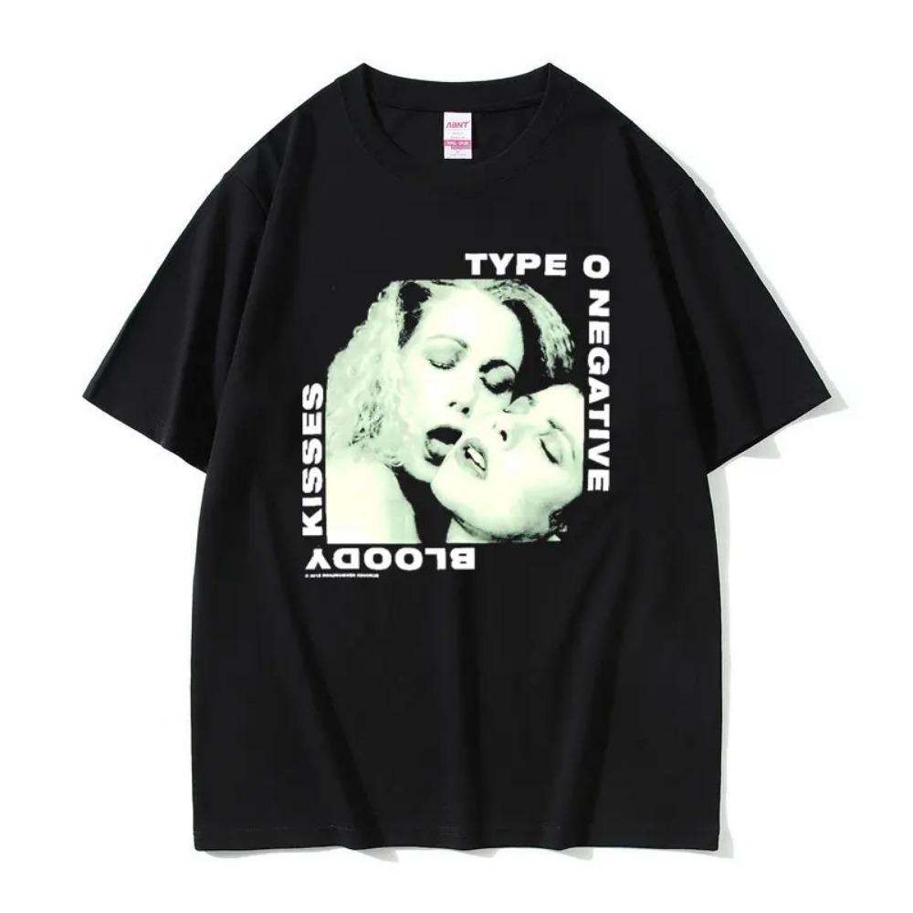 Rockband Type O Negative Tryck Bomulls T-shirt Män Kvinnor Hip Hop Tee Kortärmad T-shirt Sommar Oversized T-shirts Toppar
