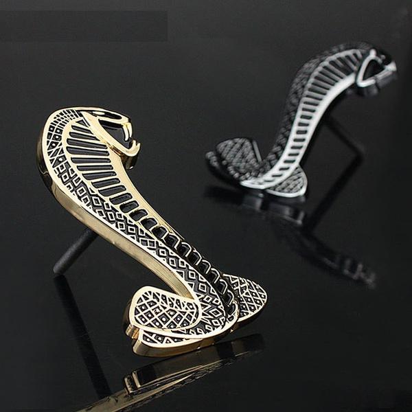 1 x Shelby Logo 3D Metal Car Front Grill Badge Grille Emblem for Ford Mustang Shelby Cobra GT500 etc. (3.74''x2.28'')