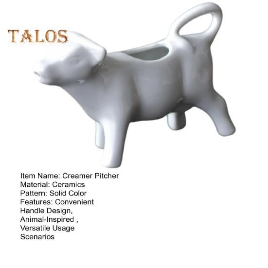 Ceramic Creamer Pitcher Cow Shape Milk Jug for Coffee Tea Hot Chocolate Cute Animal Design Easy To Clean Kitchen Dining Table Accessory