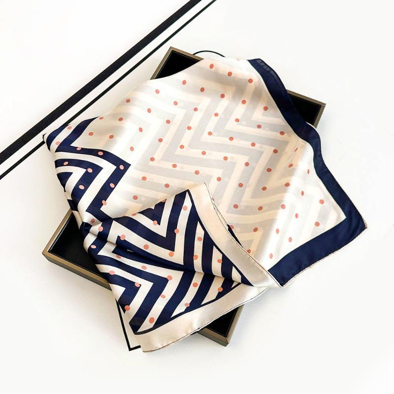 70 simulated silk scarf square scarf women's fashion letter printing small square scarf workplace decoration scarf scarf