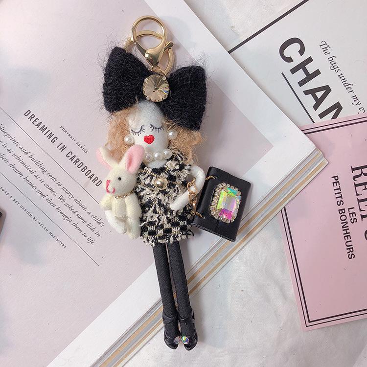 Korean Little Sister Pendant Keychain - Creative Car & Bag Accessory, Handmade Doll Gift