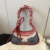 Unique Small Shoulder Bag With Pink Bow Cute Crossbody Purse Crescent Bags For Women Girls Underarm Bags Travel Shoulder Handbag